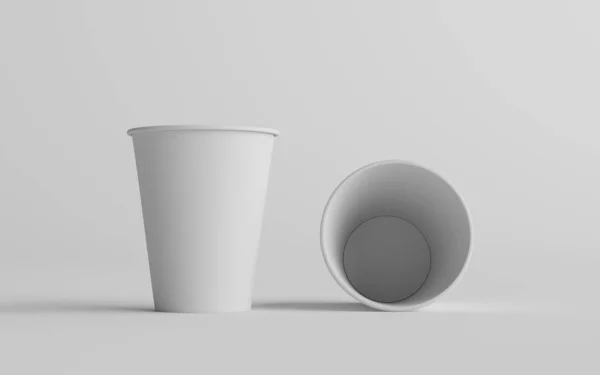 온스요 355Ml 페이퍼 Mockup White Lid Two Cups — 스톡 사진