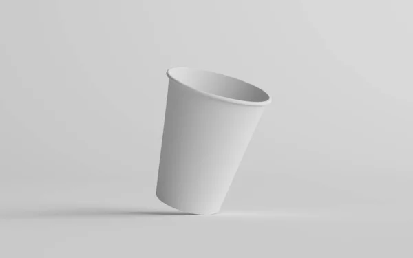 12オンス 355Mlシングルウォールペーパーレギュラー ミディアムコーヒーカップモックアップ One Cup 3Dイラスト — ストック写真