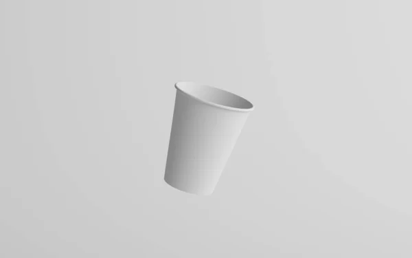 355Ml Single Wall Paper Regular Medium Coffee Cup Mockup One — Stok Foto