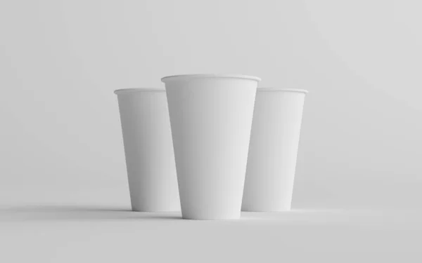 Одинокий Мур Велика Кавова Чашка Mockup Три Чашки Illustration — стокове фото