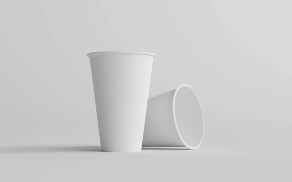 Single Wall Paper Stora Kaffekopp Mockup Två Koppar Illustration — Stockfoto