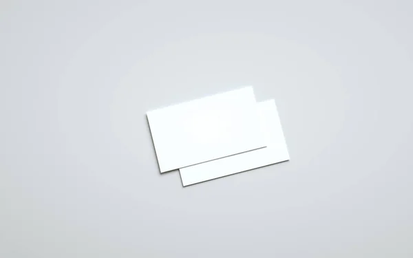 名片造型 5X2 两张重叠卡片 3D说明 — 图库照片