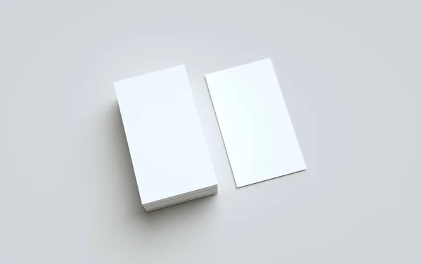 名片模型 5X2 一叠卡片和一张卡片 3D说明 — 图库照片