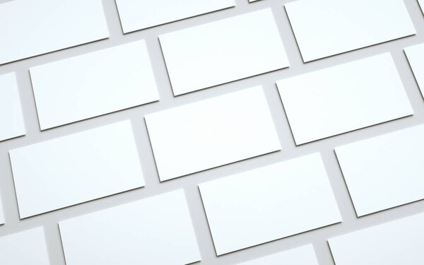 Business Card Mock-Up (US 3.5 x 2) - Multiple Tiled Cards. 3D Illustration