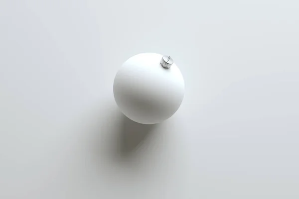 Белый Matte Shatterproof Large Christmas Ornament Mock One Ball Моделирование — стоковое фото
