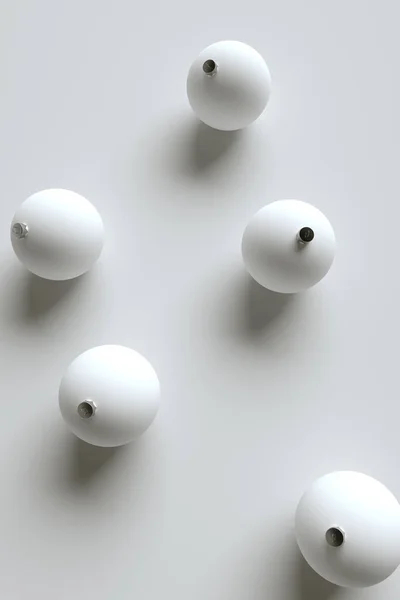Gestileerde Witte Matte Shatterproof Grote Kerstbal Ornament Mock Meerdere Ballen — Stockfoto