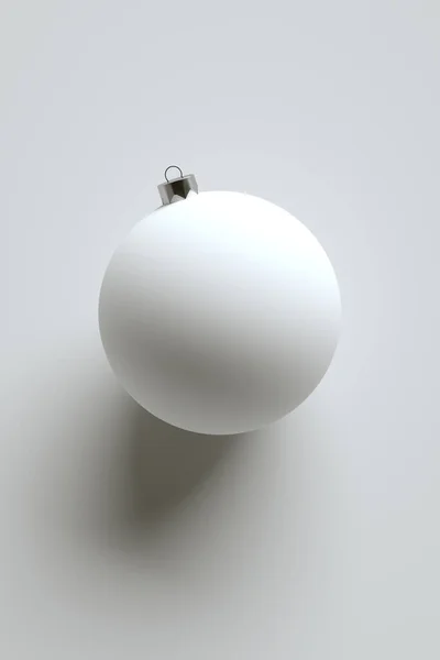 White Matte Shatterproof Large Christmas Ball Ornament Mock Één Bal — Stockfoto