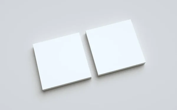 正方形的传单 两堆飞碟 3D说明 — 图库照片