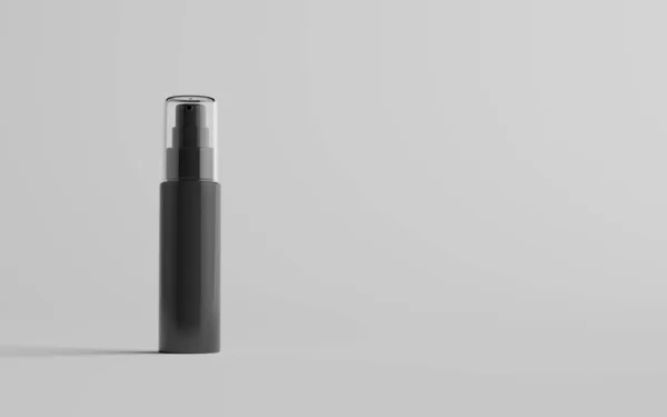 Siyah Plastik Püskürtme Şişe Modeli Bir Şişe Görüntü — Stok fotoğraf