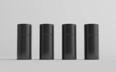 75ml Black Plastic Roll-On / Spray Deodorant Şişe Mockup - Çoklu Şişeler. 3B Görüntü