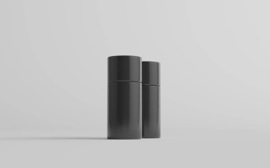 75 ml Black Plastic Roll-On / Spray Deodorant Şişe Mockup - İki şişe. 3B Görüntü