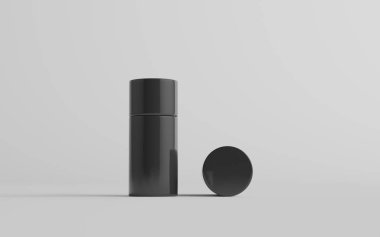 75 ml Black Plastic Roll-On / Spray Deodorant Şişe Mockup - İki şişe. 3B Görüntü