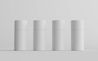 75 ml Beyaz Plastik Sarma / Sprey Deodorant Şişe Mokup - Çoklu Şişeler. 3B Görüntü