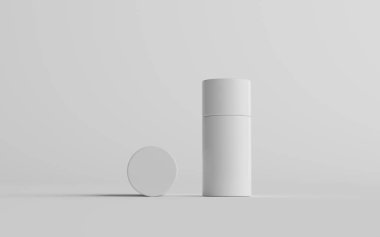 75 ml White Plastic Roll-On / Spray Deodorant Şişe Mockup - İki şişe. 3B Görüntü