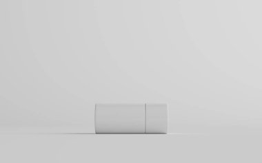 75 ml Beyaz Plastik Püskürtme / Püskürtme Deodorant Şişe Mokup - Bir şişe. 3B Görüntü