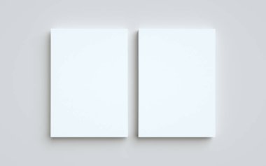 A4 Flyer / Letterhead Model-Model-İki Uçak Yığını. 3B Görüntü