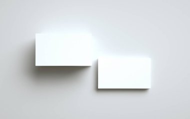 Business Card Model-Up (US 3.5 x 2) - İki deste kart. 3B Görüntü