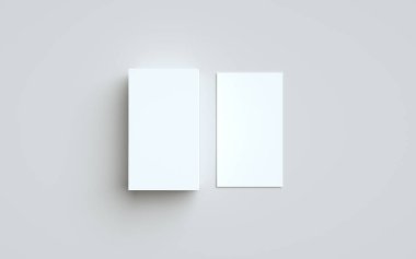 Business Card Model-Up (US 3. 5 x 2) - Bir yığın kart ve kart. 3B Görüntü