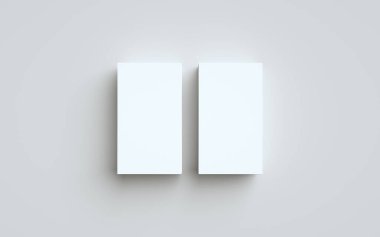 Business Card Model-Up (US 3.5 x 2) - İki deste kart. 3B Görüntü