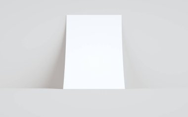 A4 Flyer / Letterhead Model Modifiye-Duvara Karşı Bir Flyer. 3B Görüntü