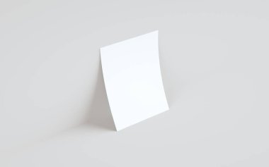 A4 Flyer / Letterhead Model Modifiye-Duvara Karşı Bir Flyer. 3B Görüntü