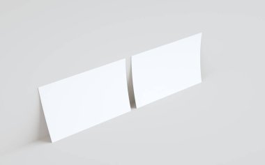 A4 Flyer / Letterhead Model Modifiye-Duvara Karşı İki İlan. 3B Görüntü