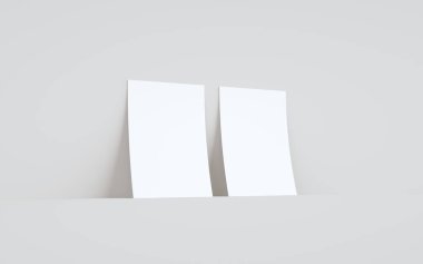 A5 Flyer / Broşür Modifiye-Duvara Karşı İki İlan. 3B Görüntü