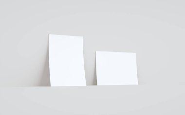 A5 Flyer / Broşür Modifiye-Duvara Karşı İki İlan. 3B Görüntü