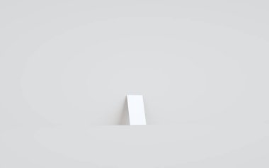 Business Card Mock-Up (3.5 x 2) Duvar Arkaplanına Karşı Bir Kart. 3B Görüntü
