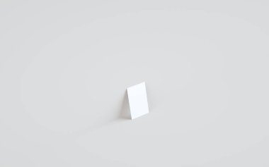 Business Card Mock-Up (3.5 x 2) Duvar Arkaplanına Karşı Bir Kart. 3B Görüntü