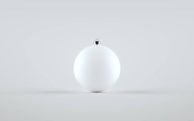 Beyaz kibrit kırılmaz büyük noel balosu süslemesi - tek top. 3B Görüntü