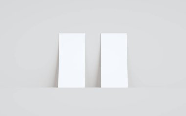 DL Flyer / Davetiye Model Model - Duvara Karşı İki İlan. 3B Görüntü