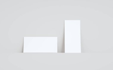 DL Flyer / Davetiye Model Model - Duvara Karşı İki İlan. 3B Görüntü