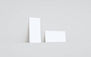 DL Flyer / Davetiye Model Model - Duvara Karşı İki İlan. 3B Görüntü