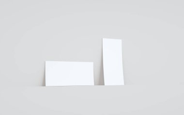 DL Flyer / Davetiye Model Model - Duvara Karşı İki İlan. 3B Görüntü