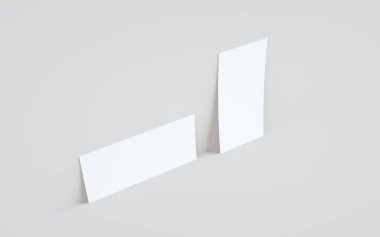 DL Flyer / Davetiye Model Model - Duvara Karşı İki İlan. 3B Görüntü