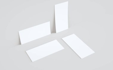 DL Flyer / Davetiye Model Model - Duvara Karşı İki İlan. 3B Görüntü