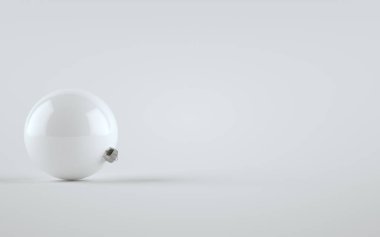 Beyaz Parlak Büyük Noel Balosu Süslemesi - Tek Top. 3B Görüntü