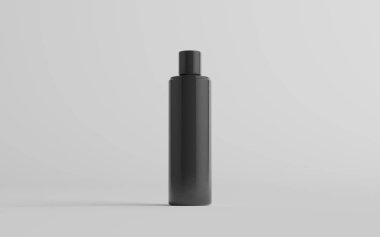 250 ml Black Plastik Şampuan / Duş jeli / Cilt Toniği, Kozmetik Şişe Modeli - Bir şişe. 3B Görüntü