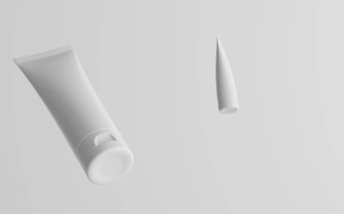 250 ml Kozmetik Krem Tüplü Paketleme İki Yüzen Tüpü. 3B Görüntü