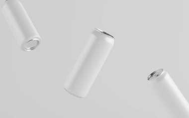 16 ons. / 500ml alüminyum teneke kutu - üç yüzen kutu. Blank Label. 3B Görüntü