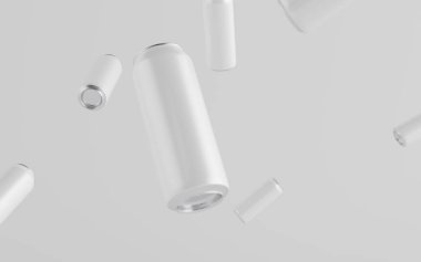 16 ons. / 500ml Alüminyum Kutu Model - Çoklu Yüzen Kutular. Blank Label. 3B Görüntü