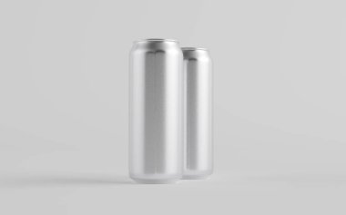 16 ons. / 500ml Alüminyum Bira / Soda / Enerji İçeceği Model Yapabilir - İki Konserve. 3B Görüntü