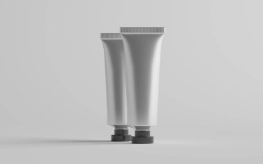 Alüminyum Plastik Kozmetik / Boya Tüpü Mokup - İki Tüpü