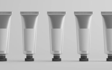 Alüminyum Plastik Kozmetik / Boya Tüpü Mokup - Çoklu Tüpler. Boş Etiket