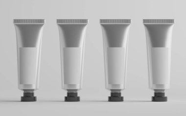 Alüminyum Plastik Kozmetik / Boya Tüpü Mokup - Çoklu Tüpler. Boş Etiket