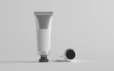 Alüminyum Plastik Kozmetik / Boya Tüpü Mokup - İki Tüpü. Boş Etiket