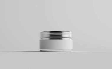 Alüminyum Kozmetik Jar Mockup - Bir kavanoz. Blank Label. 3B Görüntü