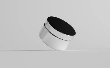 Alüminyum Kozmetik Jar Mockup - Bir kavanoz. 3B Görüntü