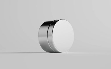 Alüminyum Kozmetik Jar Mockup - Bir kavanoz. 3B Görüntü